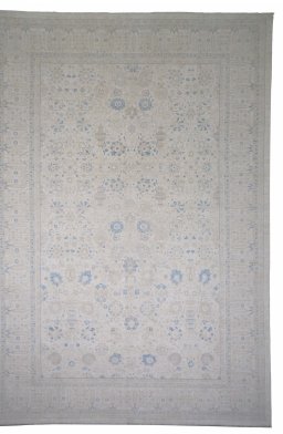 Full view of New Haj-jalili rug from Pakistan, 537 × 369 cm in Beige tones