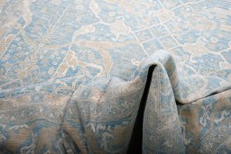 Corner detail of New Haj-jalili rug showing border pattern and Wool pile