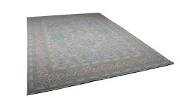 Corner detail of New Haj-jalili rug showing border pattern and Wool pile