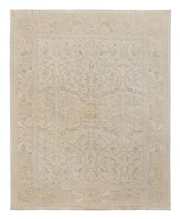 Full view of New Haj-jalili rug from Pakistan, 449 × 347 cm in Beige tones