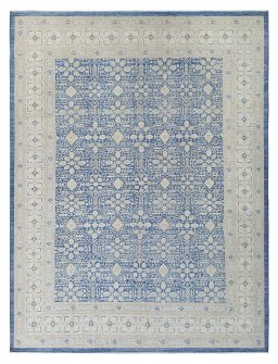 Full view of New Haj-jalili rug from Pakistan, 415 × 305 cm in Blue tones