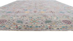 Corner detail of New Haj-jalili rug showing border pattern and Wool pile