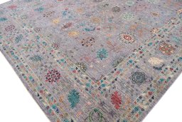 Full view of New Haj-jalili rug from Pakistan, 415 × 304 cm in Gray tones