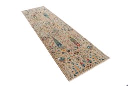 Close-up detail of New Haj-jalili rug from Pakistan showing Wool weave