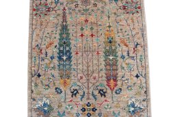 Close-up detail of New Haj-jalili rug from Pakistan showing Wool weave
