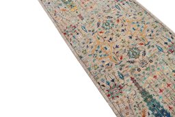 Backside of handmade New Haj-jalili rug showing knot structure and weave density