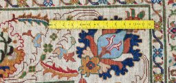 Full view of New Haj-jalili rug from Pakistan, 361 × 278 cm in Beige tones