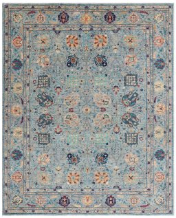 Full view of New Haj-jalili rug from Pakistan, 300 × 247 cm in Blue tones