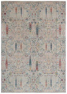 Full view of New Haj-jalili rug from Pakistan, 370 × 265 cm in Gray tones