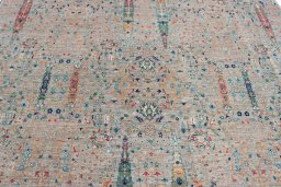 Close-up detail of New Haj-jalili rug from Pakistan showing Wool weave