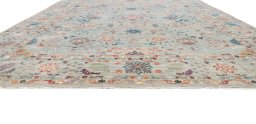 Corner detail of New Haj-jalili rug showing border pattern and Wool pile