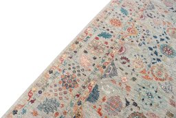 Backside of handmade New Haj-jalili rug showing knot structure and weave density