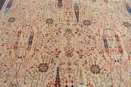 Close-up detail of New Haj-jalili rug from Pakistan showing Wool weave
