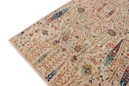 Full view of New Haj-jalili rug from Pakistan, 305 × 242 cm in Beige tones
