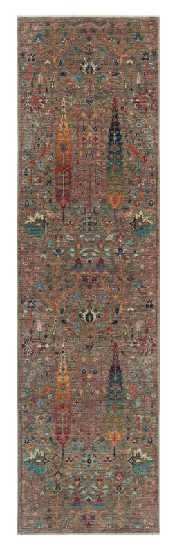 Full view of New Haj-jalili rug from Pakistan, 292 × 79 cm in Brown tones