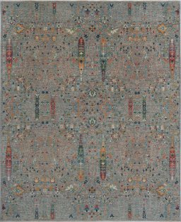Full view of New Haj-jalili rug from Pakistan, 302 × 249 cm in Gray tones