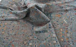 Full view of New Haj-jalili rug from Pakistan, 302 × 249 cm in Gray tones