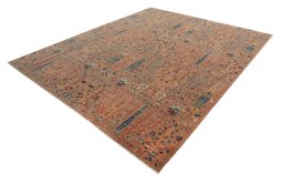 Corner detail of New Haj-jalili rug showing border pattern and Wool pile