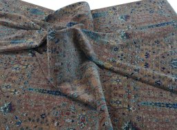 Close-up detail of New Haj-jalili rug from Pakistan showing Wool weave