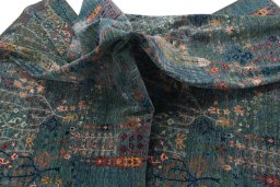 Full view of New Haj-jalili rug from Pakistan, 279 × 184 cm in Green tones