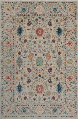 Full view of New Haj-jalili rug from Pakistan, 294 × 201 cm in Beige tones