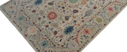 Backside of handmade New Haj-jalili rug showing knot structure and weave density