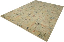 Close-up detail of New Haj-jalili rug from Pakistan showing Wool weave