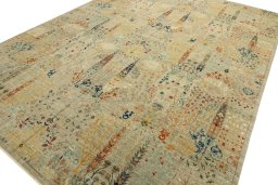 Backside of handmade New Haj-jalili rug showing knot structure and weave density