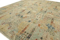 Close-up detail of New Haj-jalili rug from Pakistan showing Wool weave