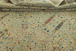 Close-up detail of New Haj-jalili rug from Pakistan showing Wool weave