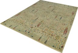 Close-up detail of New Haj-jalili rug from Pakistan showing Wool weave