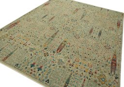 Close-up detail of New Haj-jalili rug from Pakistan showing Wool weave