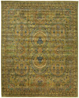 Full view of New Haj-jalili rug from Pakistan, 307 × 246 cm in Green tones