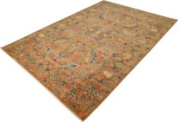 Close-up detail of New Haj-jalili rug from Pakistan showing Wool weave