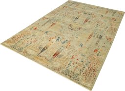 Close-up detail of New Haj-jalili rug from Pakistan showing Wool weave