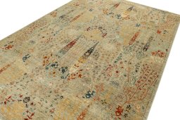Close-up detail of New Haj-jalili rug from Pakistan showing Wool weave