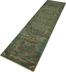 Close-up detail of New Haj-jalili rug from Pakistan showing Wool weave