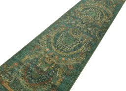 Backside of handmade New Haj-jalili rug showing knot structure and weave density