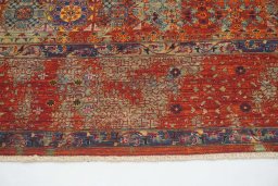 Full view of New Mamluk rug from Pakistan, 359 × 269 cm in Red tones