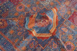 Close-up detail of New Mamluk rug from Pakistan showing Wool weave