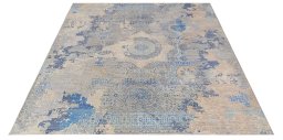 Corner detail of New Mamluk rug showing border pattern and Wool pile