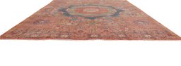 Corner detail of New Mamluk rug showing border pattern and Wool pile