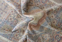 Backside of handmade New Mamluk rug showing knot structure and weave density