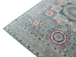 Full view of New Mamluk rug from Pakistan, 308 × 210 cm in Gray tones