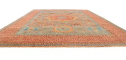 Corner detail of New Mamluk rug showing border pattern and Wool pile