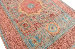 Central medallion detail of New Mamluk rug from Pakistan