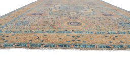 Corner detail of New Mamluk rug showing border pattern and Wool pile