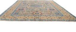 Corner detail of New Mamluk rug showing border pattern and Wool pile