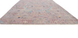 Corner detail of New Mamluk rug showing border pattern and Wool pile