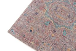 Full view of New Mamluk rug from Pakistan, 207 × 145 cm in Multi Color tones
